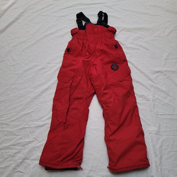 Mini Ungava Nylon Ski Pants Snow Bibs Red Size 3X Cargo Pockets Adjustable READ - Picture 2 of 14